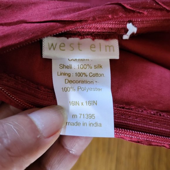 Vtg West Elm Sequin Floral Decorative Pillow Cover - NWT - Picture 6 of 8